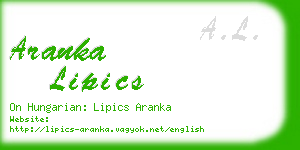 aranka lipics business card